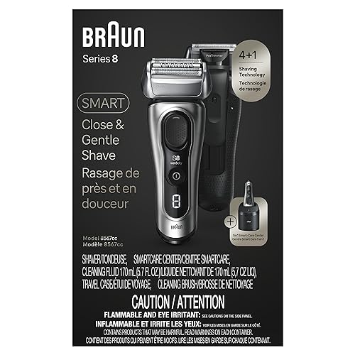Electric Razor with 4+1 Shaving Elements & Precision Long Hair Trimmer, Wet & Dry, 60min Runtime, Silver U194