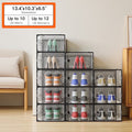 12 Pack Black Plastic Stackable Shoe Storage Box C55591