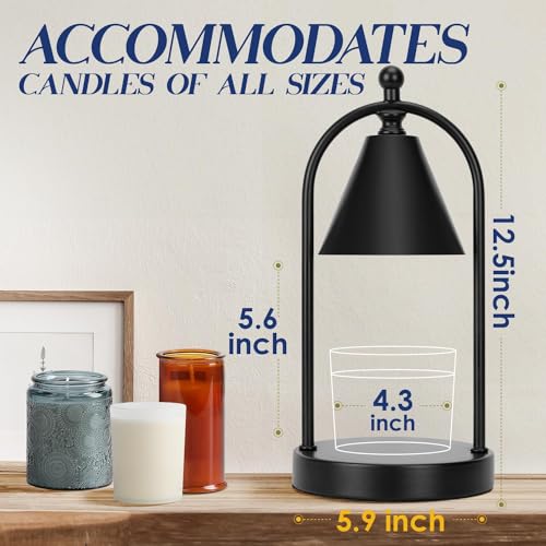 Candle Warmer Lamp with Timer, Electric Brass Candle Warmer Light, Dimmable Wax Melts Warmer R5818
