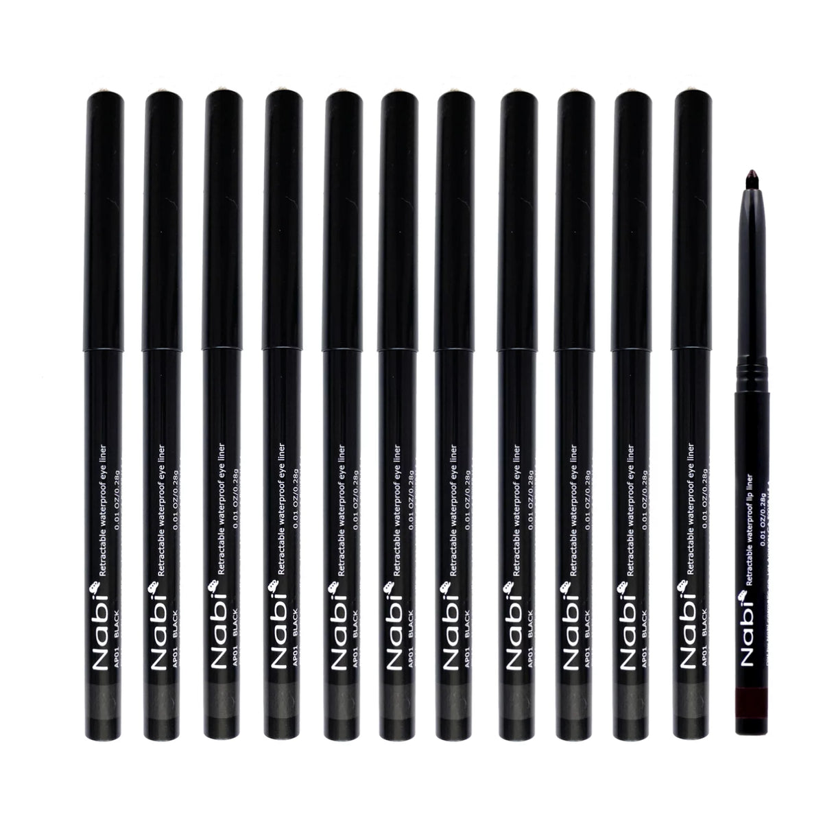 12pcs Retractable Waterproof Eyeliner Pencil (Khaki) C246