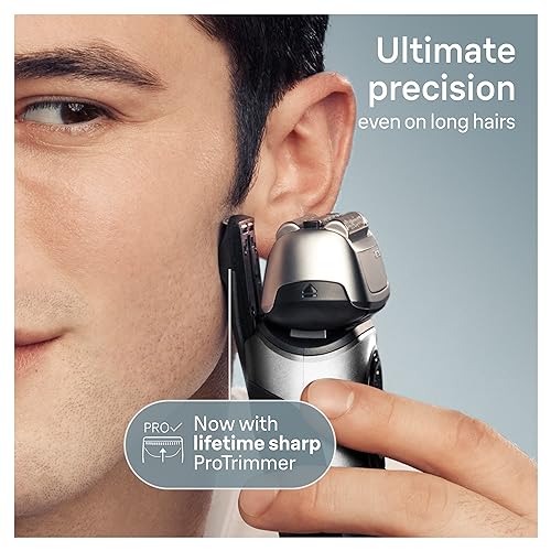 Electric Razor with 4+1 Shaving Elements & Precision Long Hair Trimmer, Wet & Dry, 60min Runtime, Silver U194