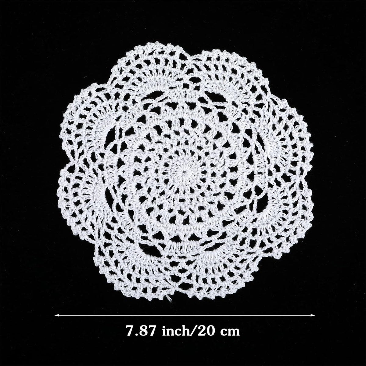 4 Pcs Lace Cotton Crochet Round Table Placemats X835