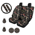 Aesthetic Flower Mushroom Car Seat Covers Full Set of 11 with Steering Wheel Cover P46152