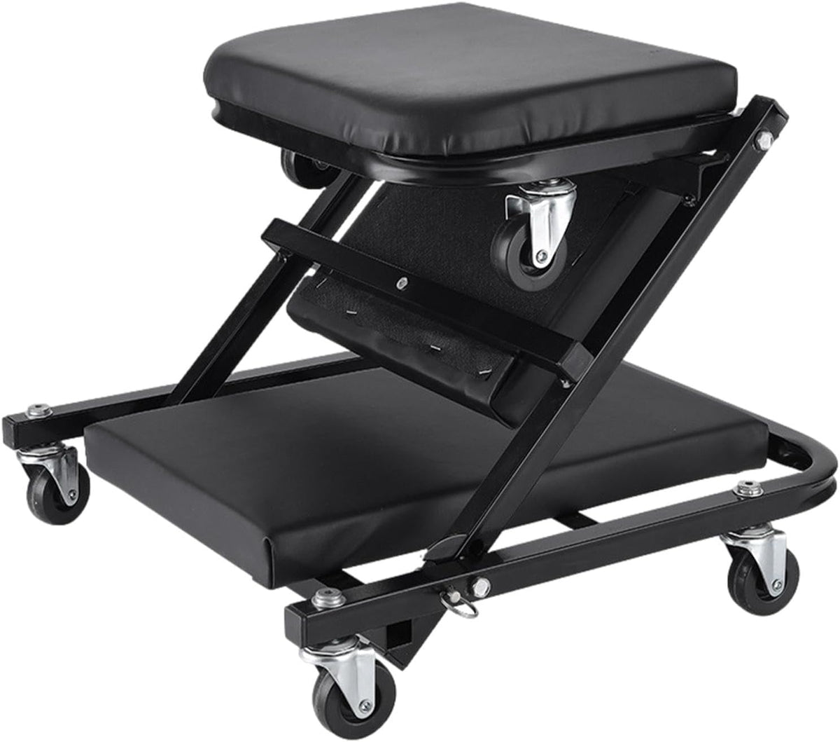 36 Inches Adjustable Rolling Garage Creeper with 6 Swivel Casters B52422
