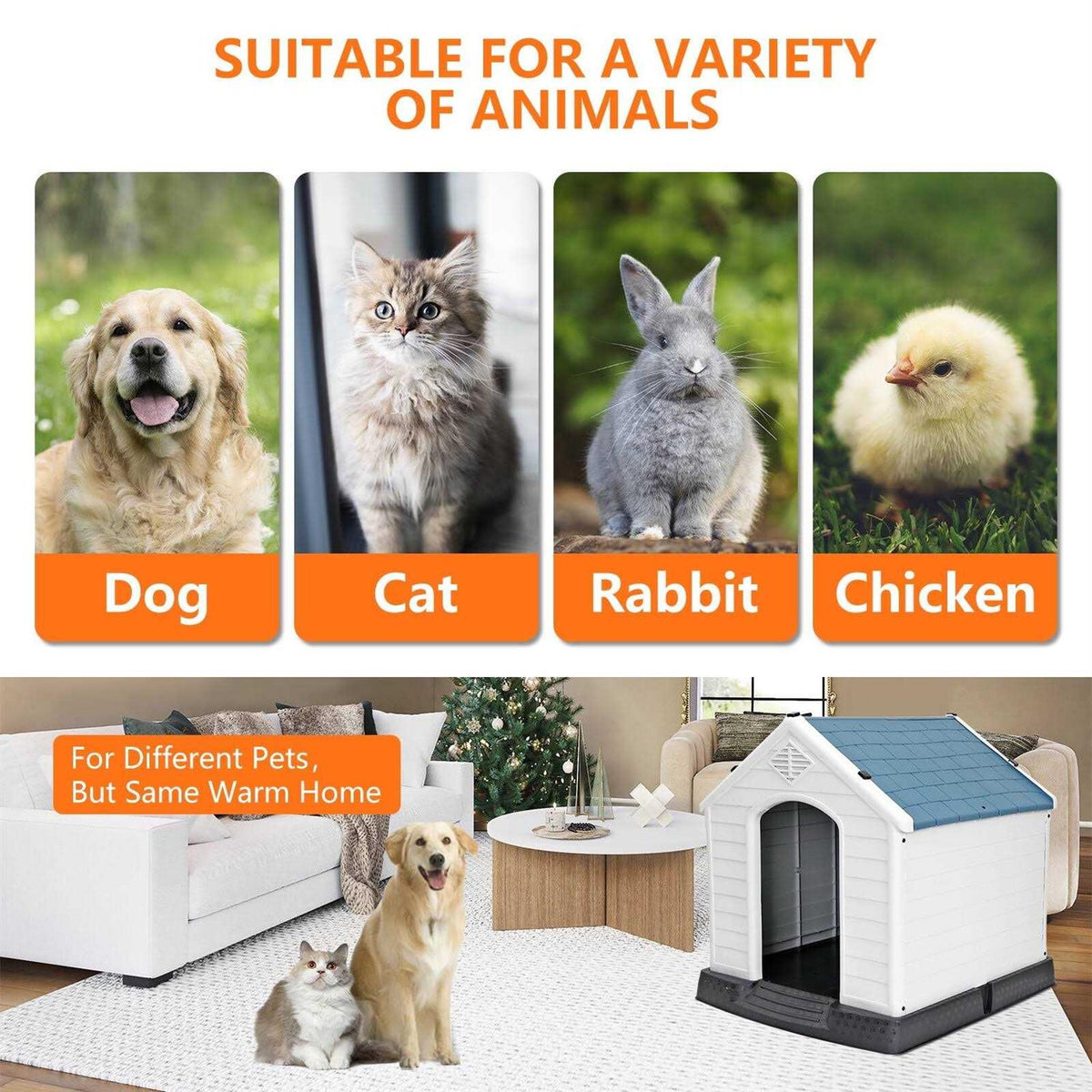 Large Insulated Waterproof Dog House Pet Kennel V687