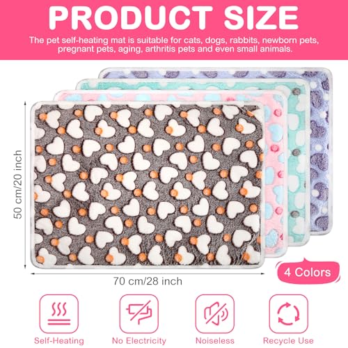 4 Pack Self Warming Cat Bed with Removable Cover, 16 x 20 Inches E13750