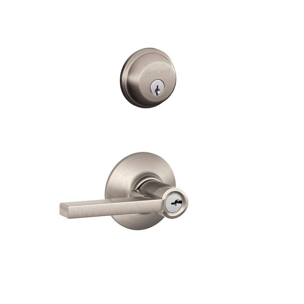 Satin Nickel Single Cylinder Deadbolt Keyed Entry Lever Y812497