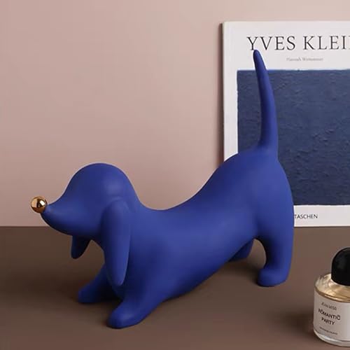 Ceramic Dachshund Dog Figurine 28x22cm Silver T990337