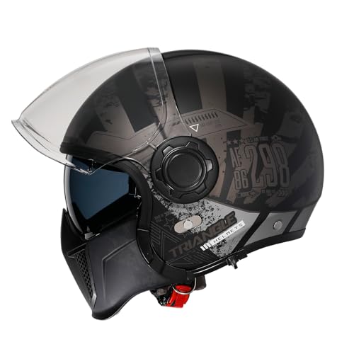 Open Face Motorcycle Helmet 3/4 Half with Extra Clear Visor Q68953