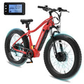 26" x 4" Fat Tire Electric Mountain Bike with 48V 15Ah Removable Battery, 7 Speed Dual Motor Aluminum Ebike E288255
