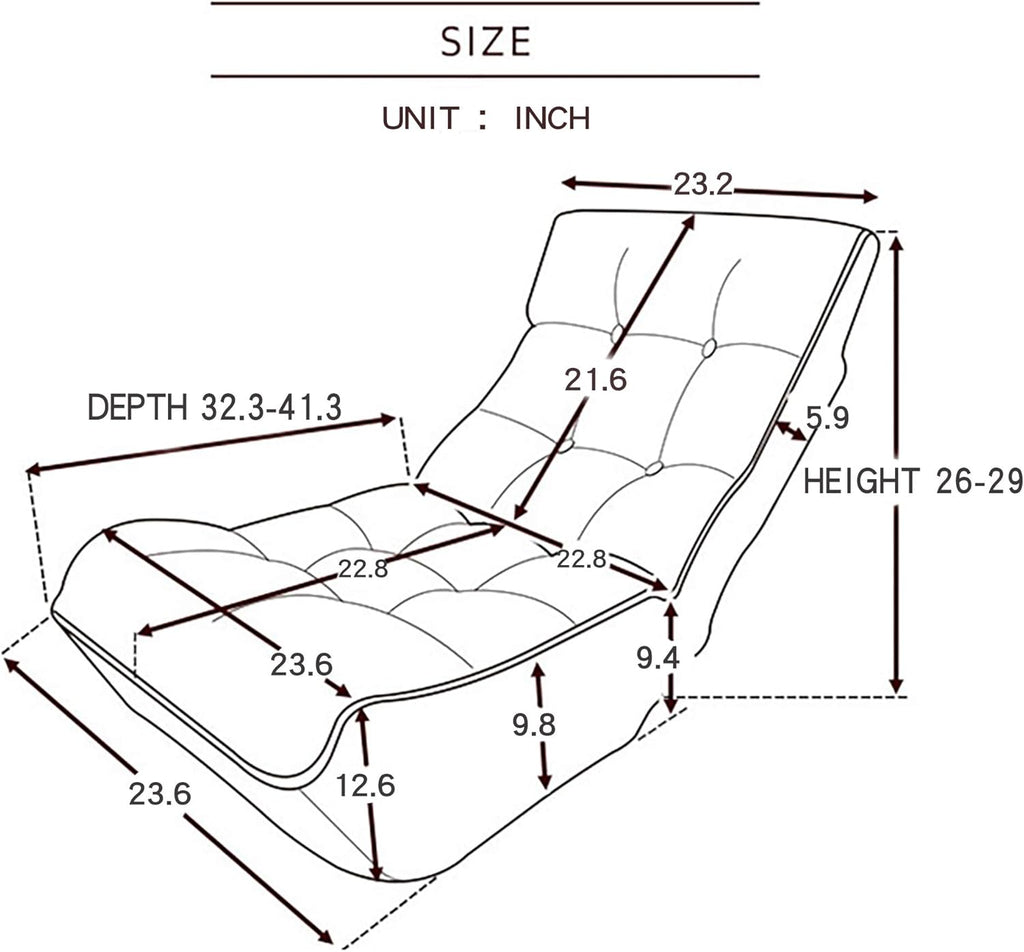 Grey Adjustable Floor Chaise Lounge Chair K296037