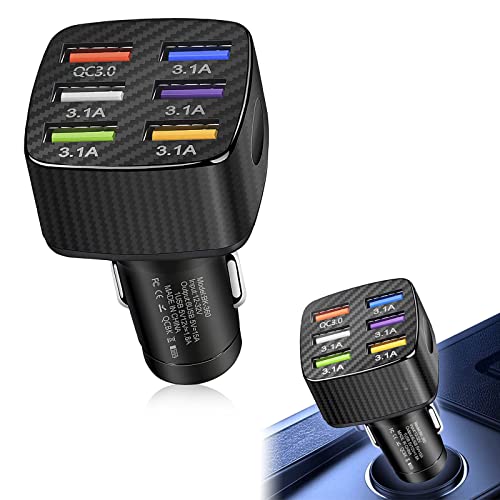 Car Charger Adapter, 6 USB Multi Port Fast Charger, QC3.0 USB Fast Charger I846