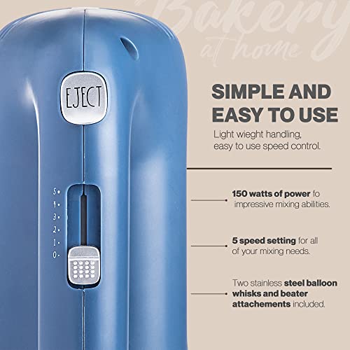 Electric Hand Mixer with Beaters and Whisk Attachments Q969
