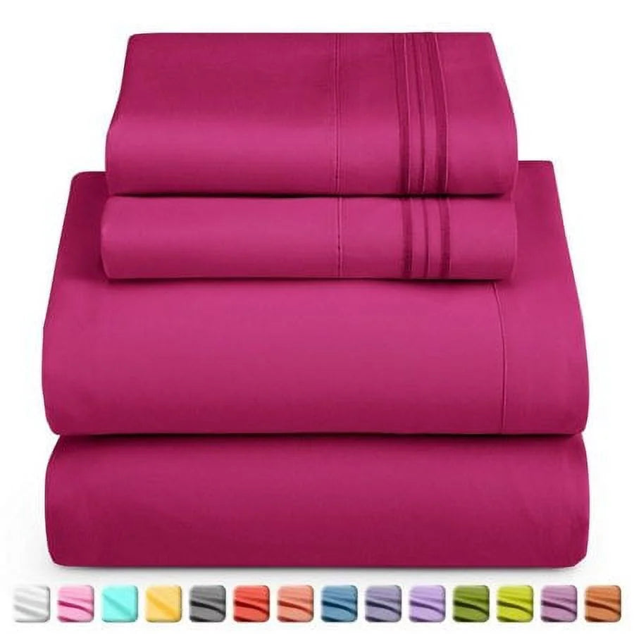 1800 Thread Count 4 Piece Deep Pocket California King Size Sheet Set D487