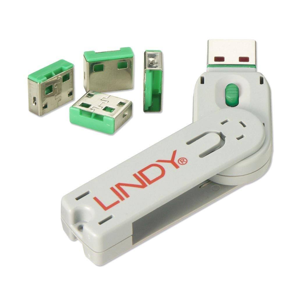 Green USB Port Blocker, Pack of 4 M81361