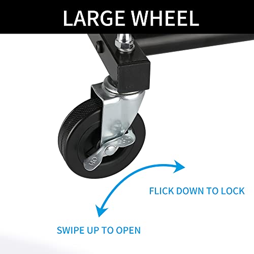 Black Rolling Clothing Garment Rack with Lockable Wheels E44320