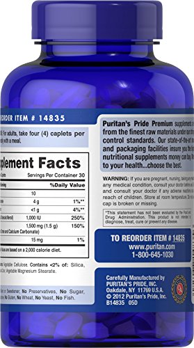 120 Coated Caplets Calcium 1500 mg with Vitamin D3 25mcg O268