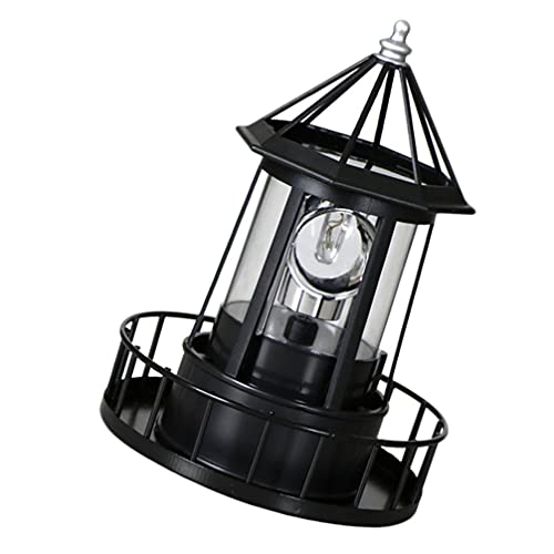 LED Solar Revolving Lighthouse Lamp W34173