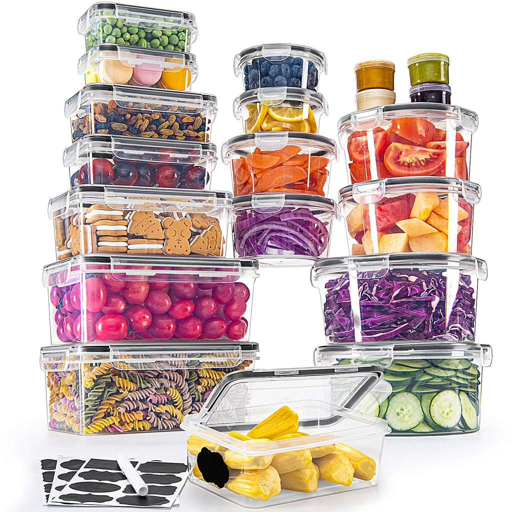 44 Pcs BPA Free Food Storage Containers with Snap Locking Lids T223565