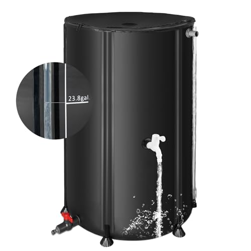 Portable Water Storage Tank Rain Barrel with Filter and Overflow Kit U354