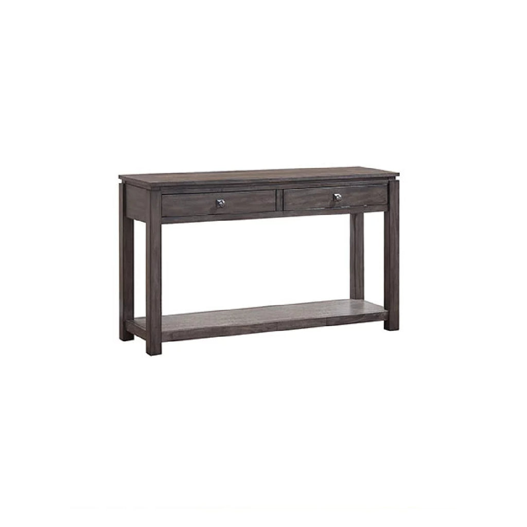 Gray Rectangular Wooden Sofa Console Table with Drawers and Shelf F4681