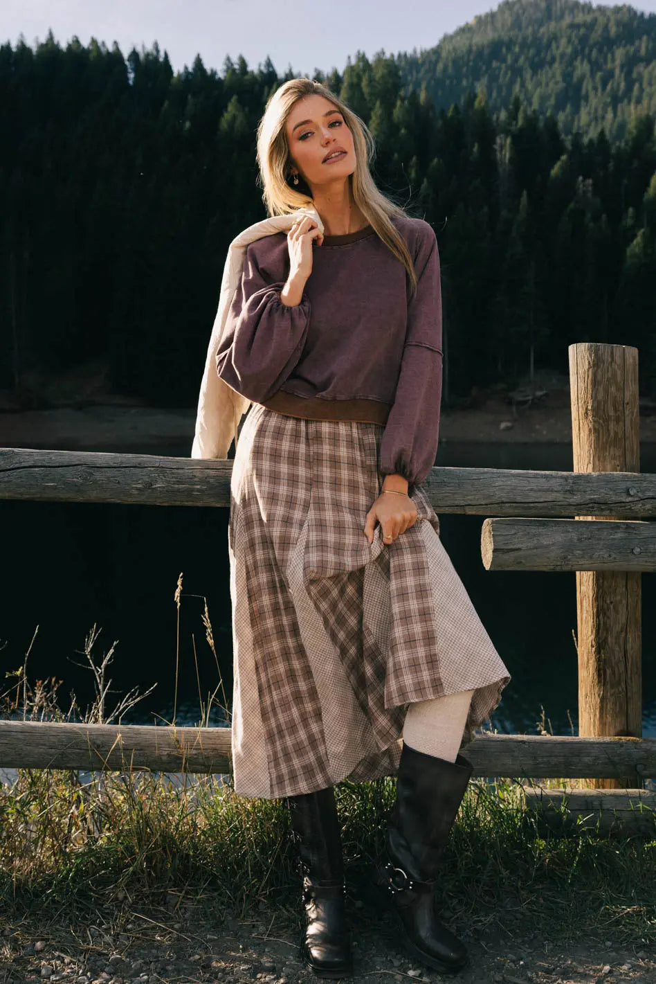 Pleated Maxi Skirt T592