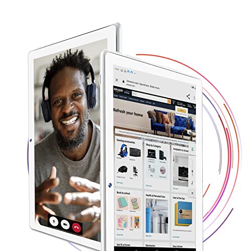 10.1 Inch Android Tablet with Keyboard 4GB RAM 64GB 128GB Expandable Silver W376