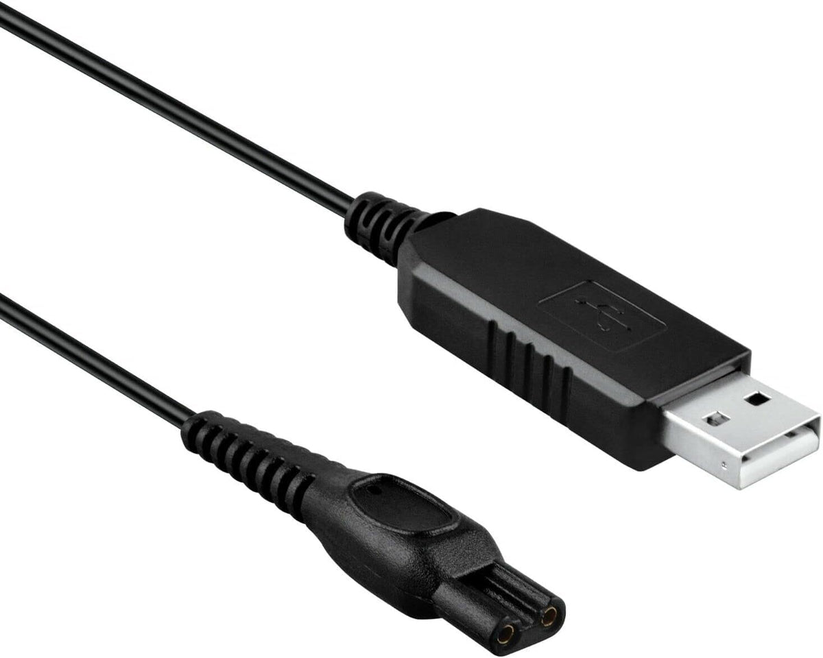 Black 15V USB Power Charger Cord for Electric Shaver Y94946