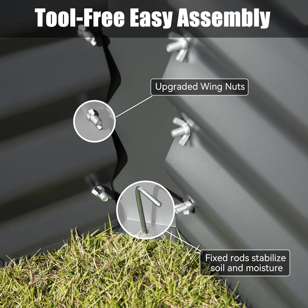 Gray Galvanized Raised Garden Bed E73839