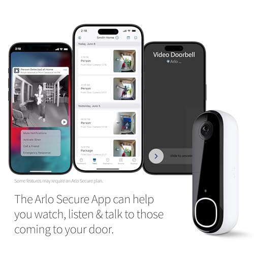 White 2K Wire-Free Video Doorbell S589