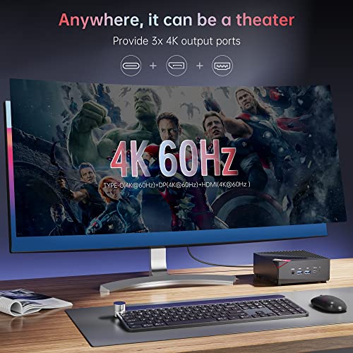 Mini Gaming PC AMD Ryzen 7 5800U 16GB DDR4 RAM 512GB SSD Wind 11 Pro 8 Cores 16 Threads Mini Computers 4K Triple Display Mini Desktop Bluetooth WiFi 6 S1788