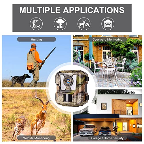 Mini Trail Camera 2 Pack 24MP 1080P HD with 32GB SD Cards Waterproof Night Vision E6433
