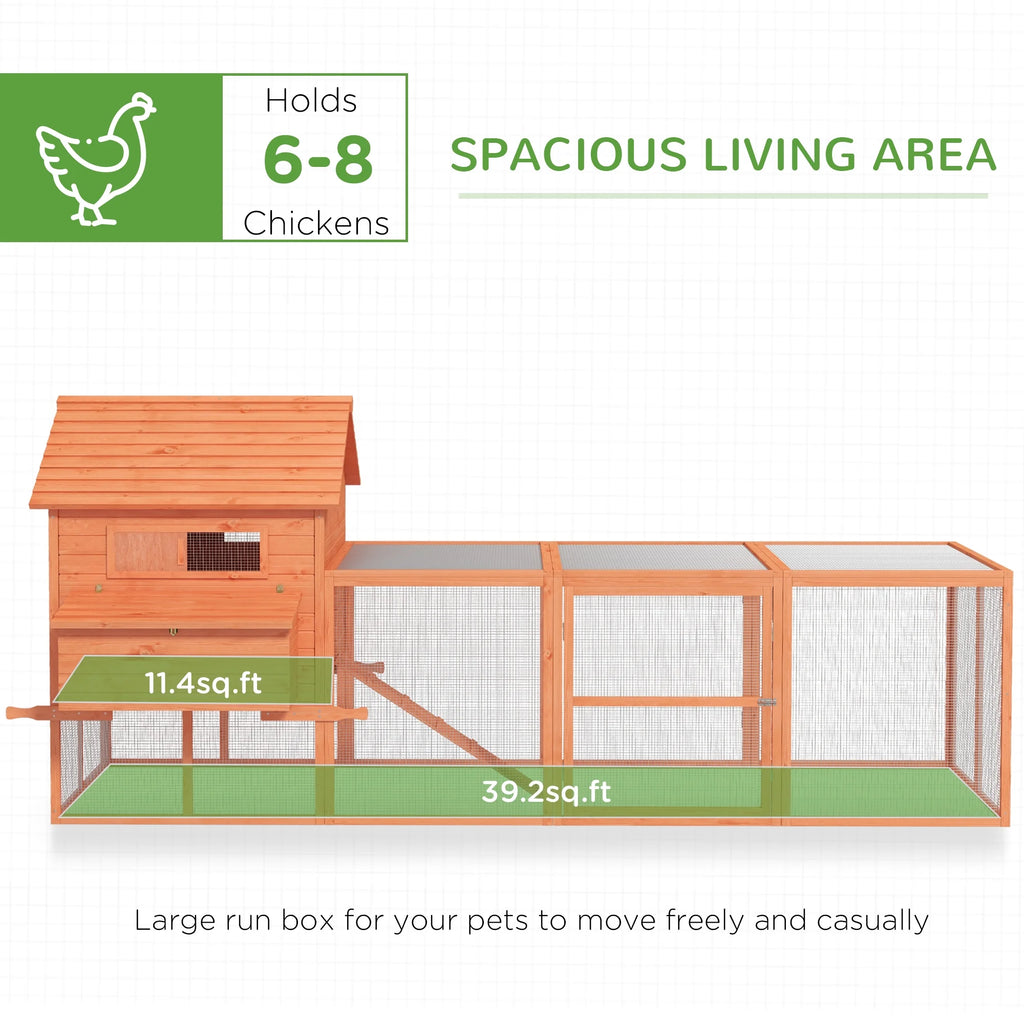 145" Wooden Chicken Coop with Run X51313