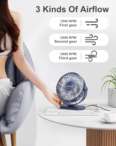 White 5 Inch USB Desk Fan G3809