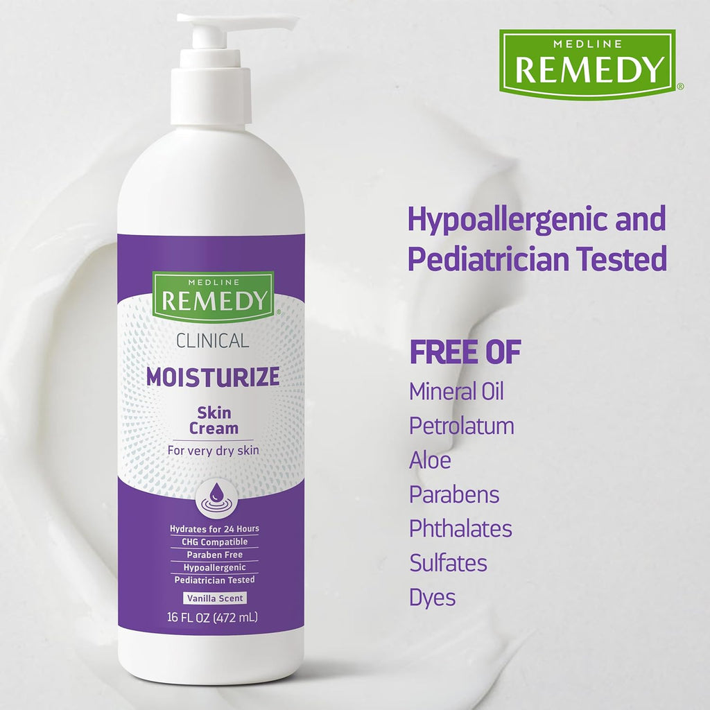 Vanilla Scent Clinical Skin Cream, 16 fl oz, Hypoallergenic Moisturizer F485