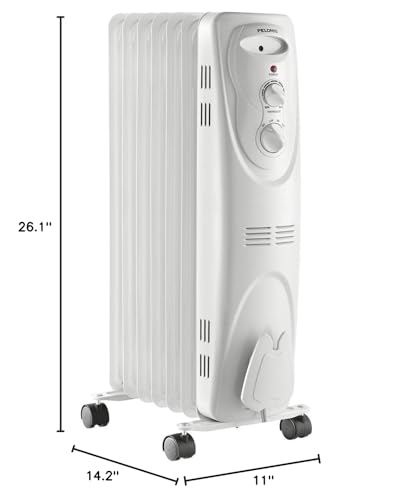 Oil Filled Radiator Heater, 1500W, 3 Heat Settings, Black L400236