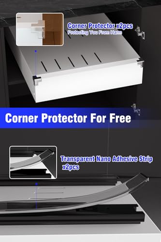 Carbon Steel Slide Out Drawers Pantry Storage Shelves White D1359