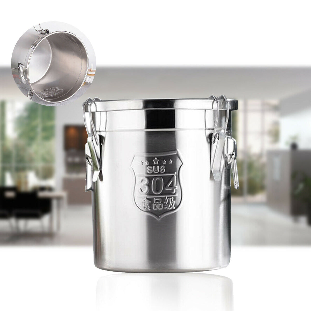 6L Stainless Steel Airtight Rice Container I651056