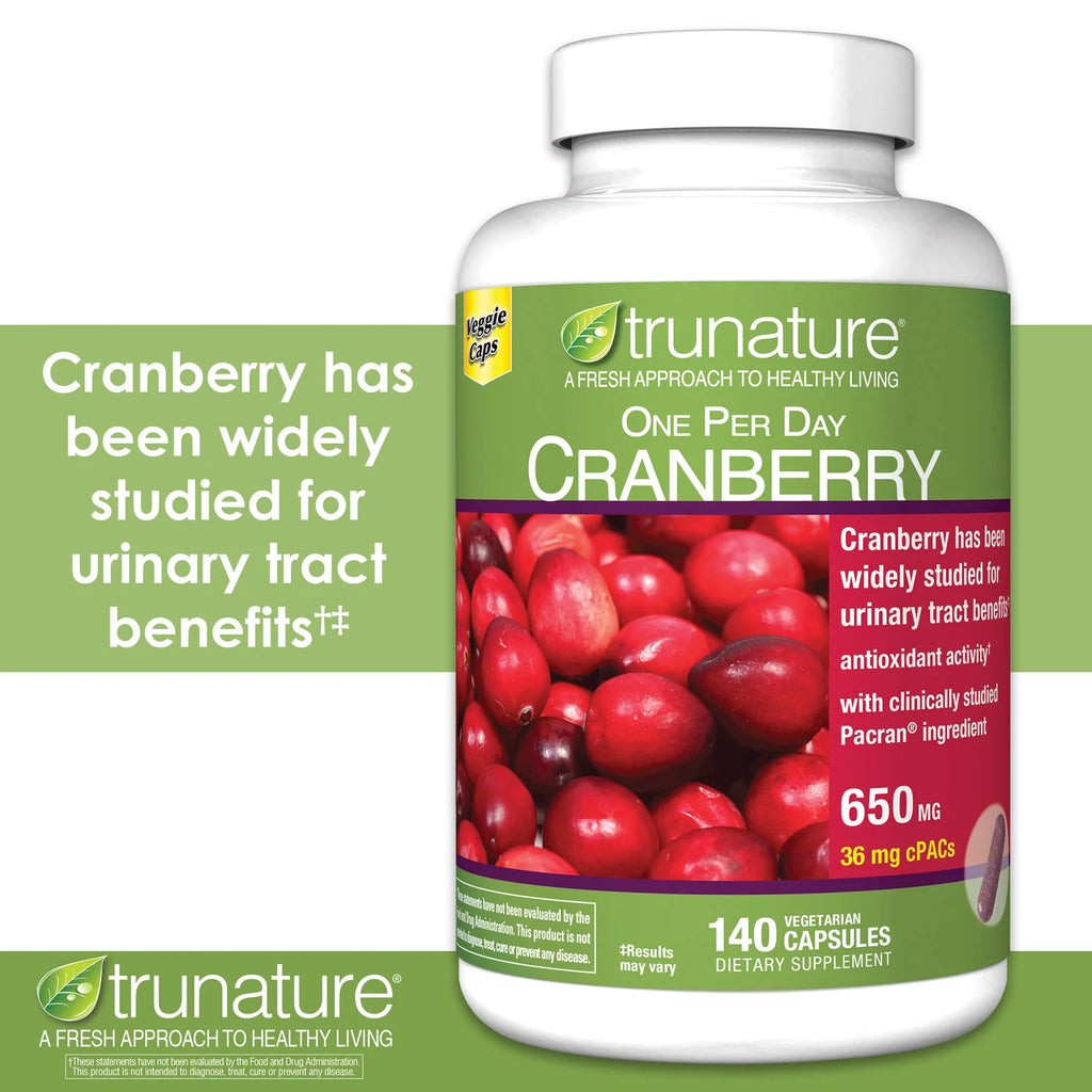 2 Packs Cranberry 650 Mg., 140 Vegetarian Capsules U48671