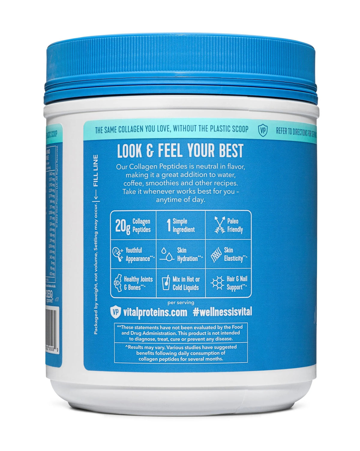 Unflavored Collagen Peptides Supplement Powder, 20 oz G150