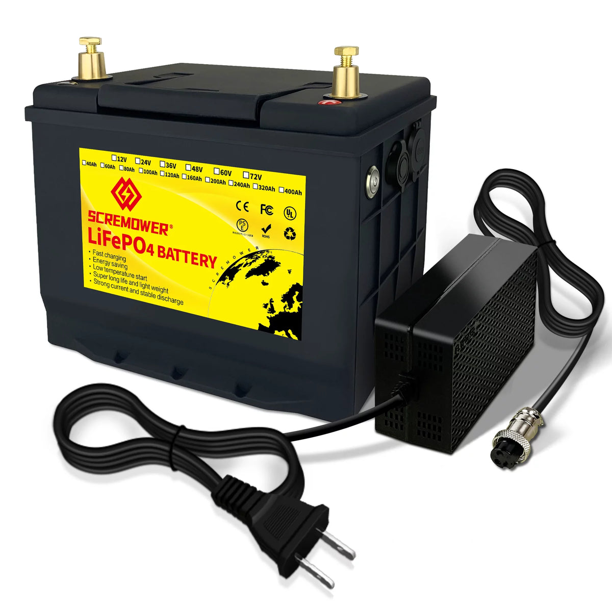12V 60Ah LiFePO4 Battery with 50A BMS Deep Cycle F301