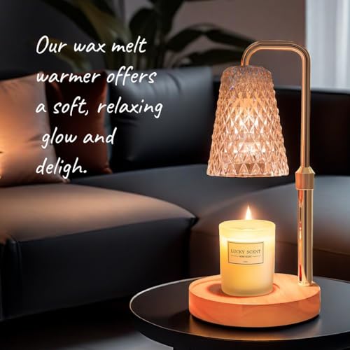 Candle Warmer Lamp with Timer Electric Candle Lamp Light with Touch Panel Adjustable Height with 2 Bulbs V72317