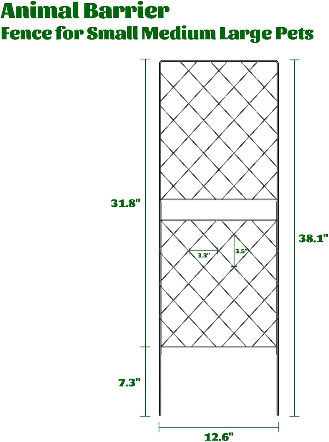 10 Panels 38in x 10.5ft Rustproof Metal Wire Garden Fence K1268