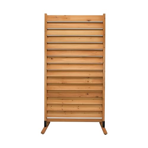 Cedar Wood Outdoor Privacy Fence Screen No-Dig Kit 38" W x 42" H (2 Panels) O72510