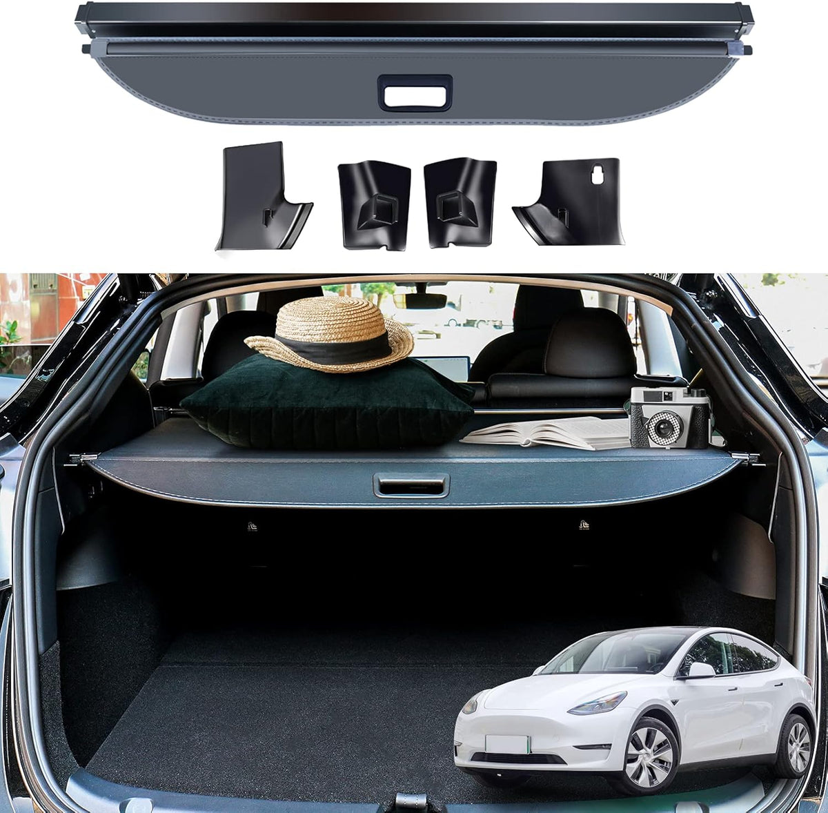 Cargo Cover Retractable Rear Trunk Parcel Shelf Security Shade Pack of 2 K15232