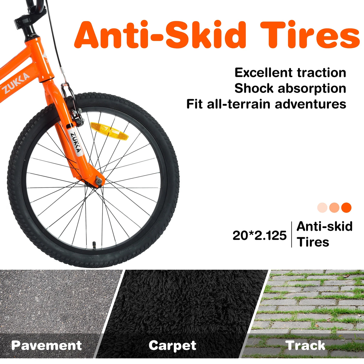 20 Inch Single Speed Boys Bike with Steel Frame Orange I28481
