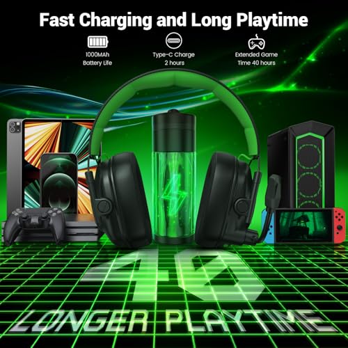 White 2.4 GHz Wireless Bluetooth 5.4 Gaming Headset with Noise Canceling Microphone Z791