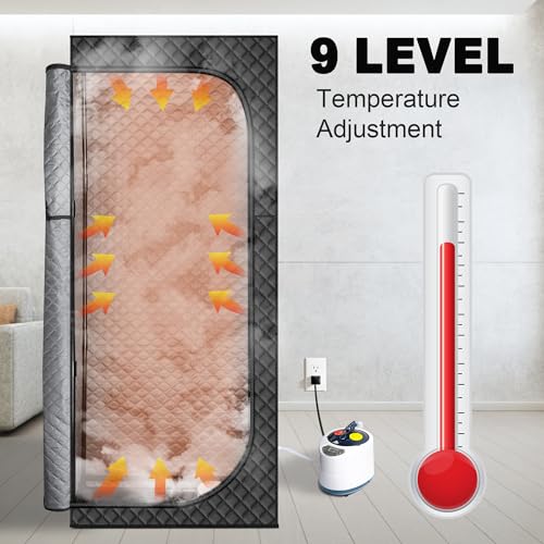 Portable Steam Sauna Box with 2.6L & 1500W±10% Folding Chair R65840