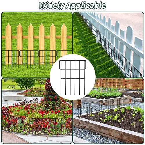 25 Pack No Dig Rustproof Metal Garden Fence, 27ft x 17inch Y898757