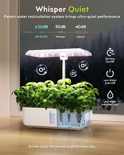 12 Pods Indoor Hydroponic Growing System with LED Grow Light White Q884082
